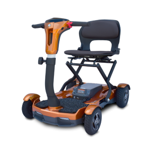 EV Rider TeQno foldable mobility scooter with automatic folding and laser lights