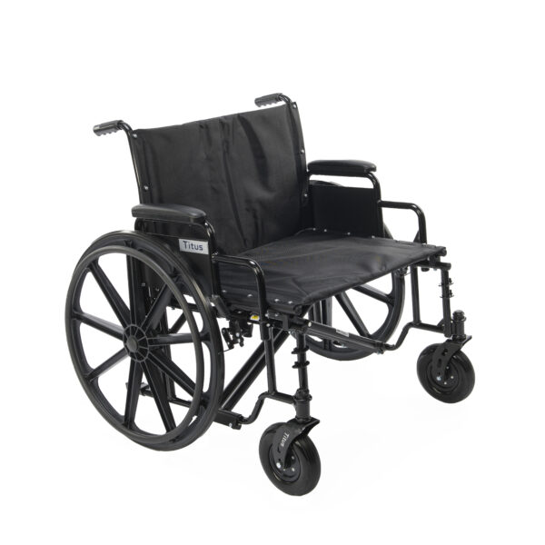 Titus extra wide wheelchair with reinforced frame and bariatric support