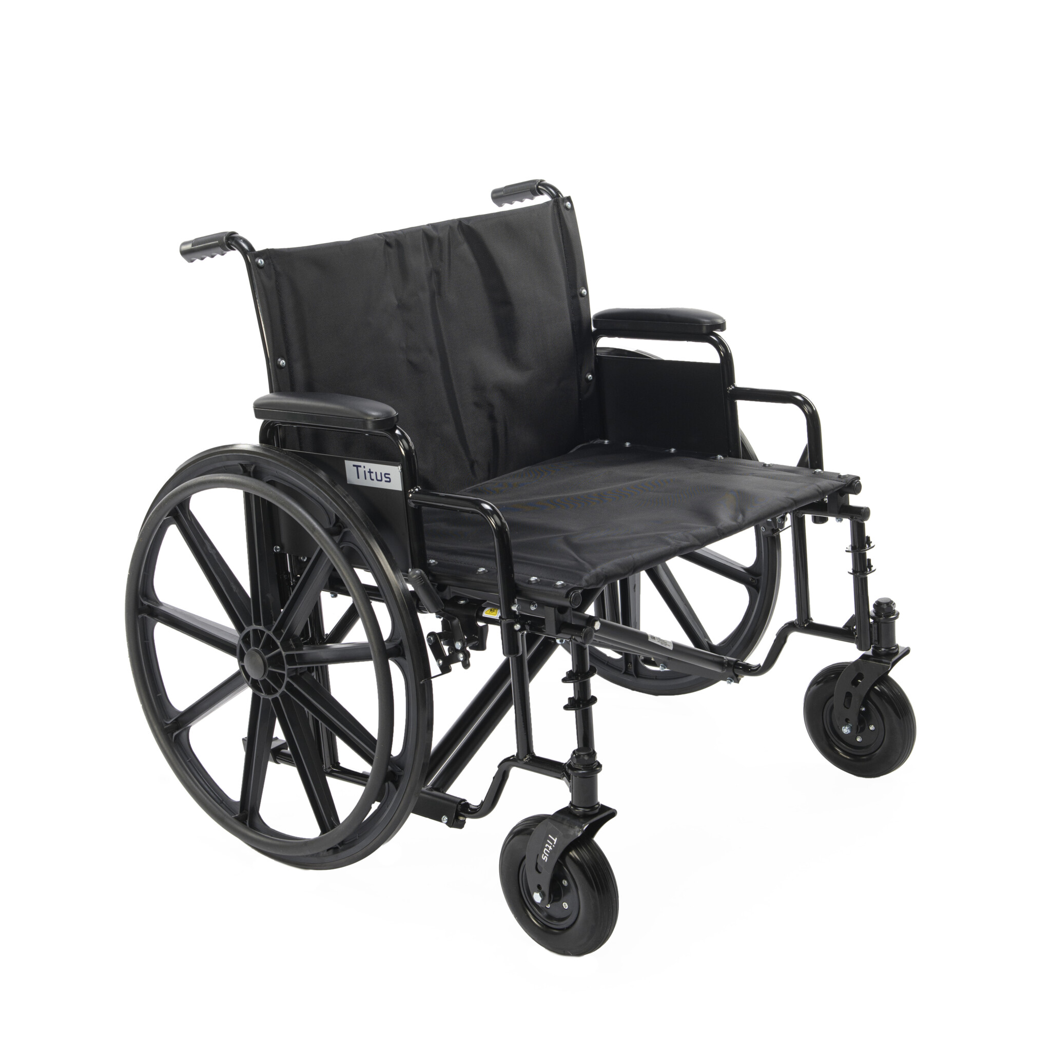 Titus extra wide wheelchair with reinforced frame and bariatric support