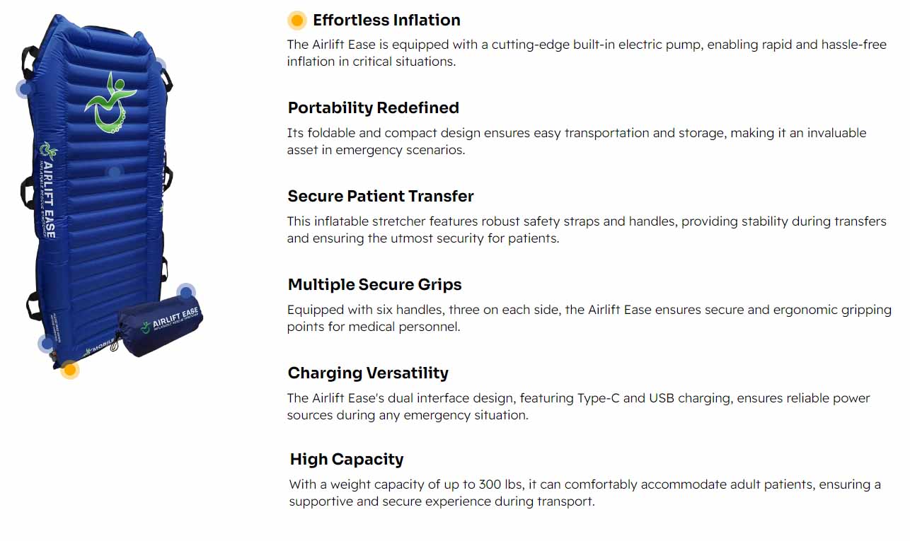 Top Medical Airlift Ease Inflatable Stretcher d Top Medical Airlift Ease Inflatable Stretcher d