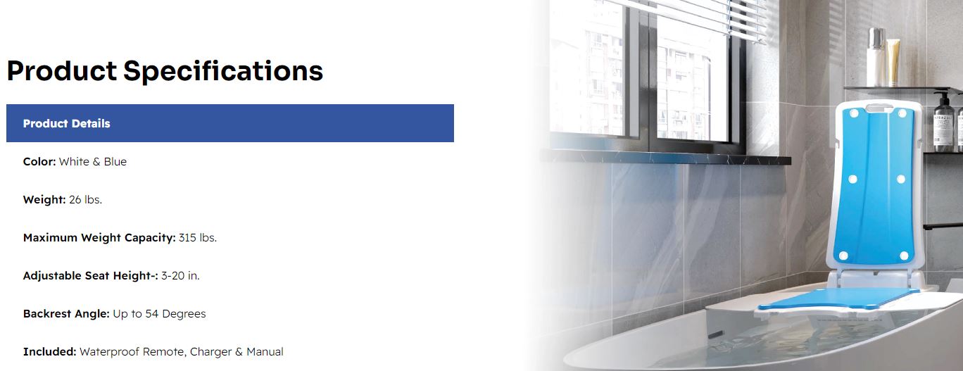 Top Medical Bridge Bath Lift d3 Top Medical Bridge Bath Lift d3