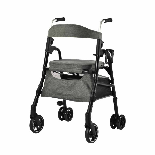 Triumph Essentials Seated Rollator – Lightweight 4-Wheel Rollator with Padded Seat and Adjustable Handles
