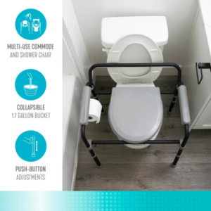 Stander Universal Bedside Commode for Elderly – 3-in-1 Commode, Shower Chair & Toilet Safety Rail 12 Stander Universal Bedside Commode for Elderly – 3-in-1 Commode, Shower Chair & Toilet Safety Rail - Image 5