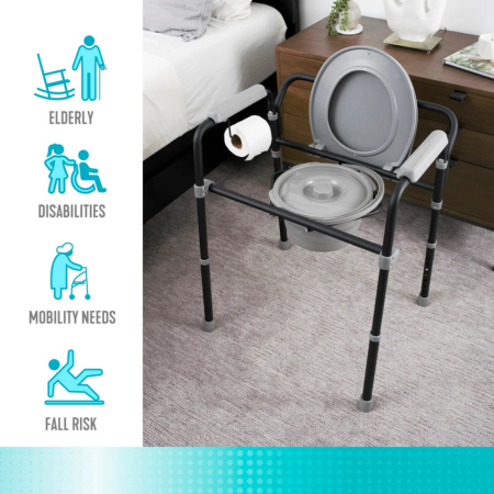 Stander Universal Bedside Commode for Elderly – 3-in-1 Commode, Shower Chair & Toilet Safety Rail 5 Universal Bedside Commode 6 Universal Bedside Commode 6