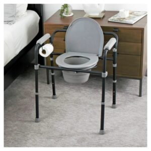 Stander Universal Bedside Commode for Elderly – 3-in-1 Commode, Shower Chair & Toilet Safety Rail