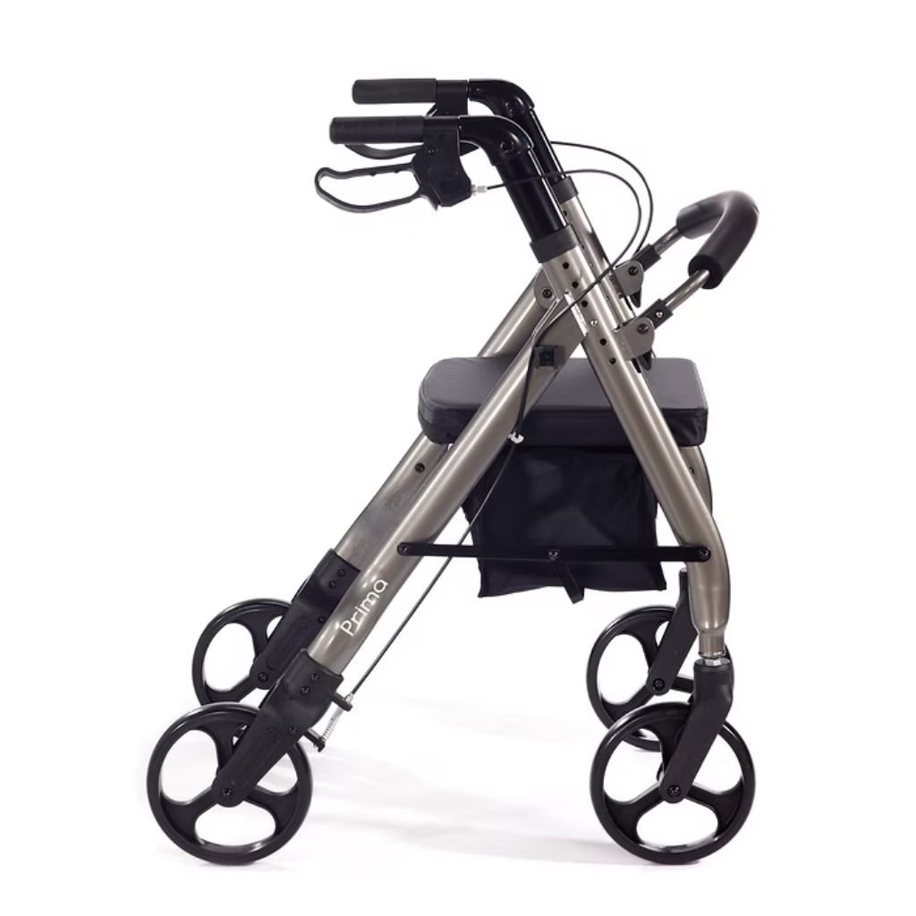 Comodità Prima rollator walker heavy duty with Seat – 400 lb Capacity, 8 inch Wheels