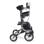 Upright walker with seat and 12-inch wheels for seniors