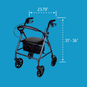 Carex Classics Steel Rollator – Durable Carex Walker with Seat - Image 3