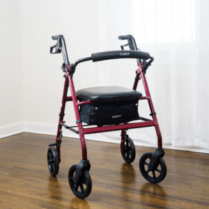 Carex Four Wheel Walker with Seat – Lightweight Aluminum Rollator - Image 2