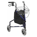 R-3600 3 Wheeled Mobility Walker with Basket, Pouch, and Tray