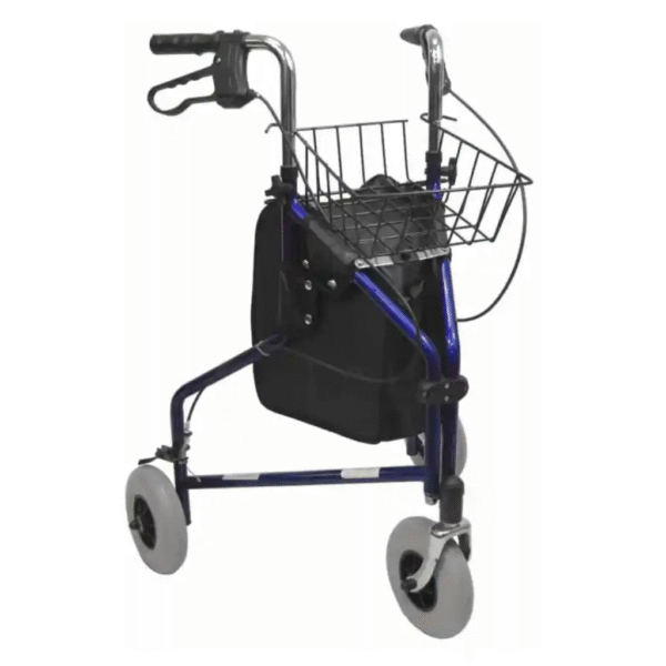 R-3600 3 Wheeled Mobility Walker with Basket, Pouch, and Tray