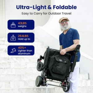 VOCIC V81 Carbon Fiber Electric Folding Wheelchair – Lightweight Travel Power Wheelchair - Image 10