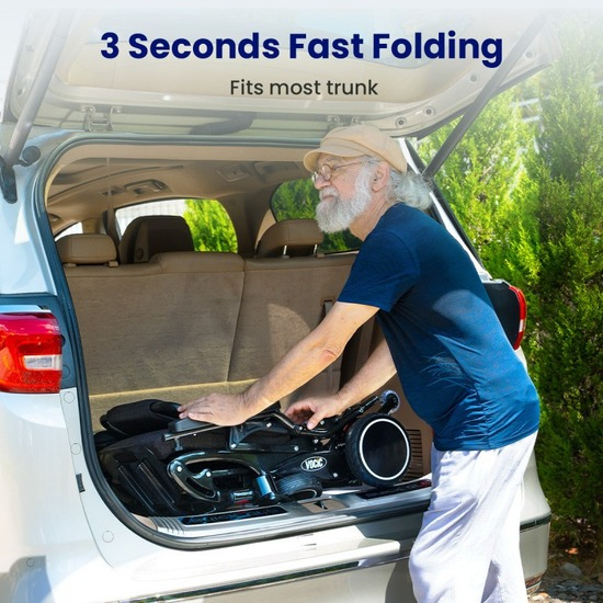 V81 electric folding wheelchair folded trunk image V81 electric folding wheelchair folded trunk image