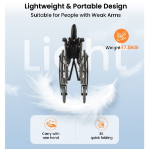 VOCIC U31 Wheel Chair for Sale – Lightweight 3-in-1 Manual Folding Wheelchair - Image 4