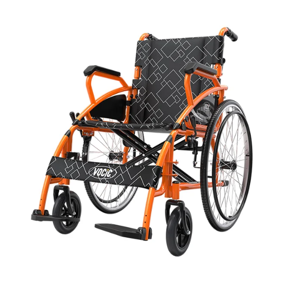 VOCIC U31 Lightweight Folding Wheel Chair Orange Frame VOCIC U31 Lightweight Folding Wheel Chair Orange Frame