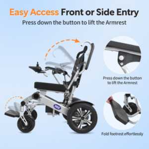 VOCIC V62 Electric Lightweight Folding Wheelchair – Airline-Approved Travel Power Chair - Image 3