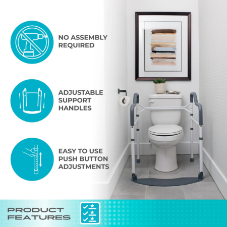 Wonder Toilet Safety Rail – Adjustable Toilet Safety Rail for Elderly & Bathroom Safety Support 9 Wonder Toilet Safety Rail 10 Wonder Toilet Safety Rail 10