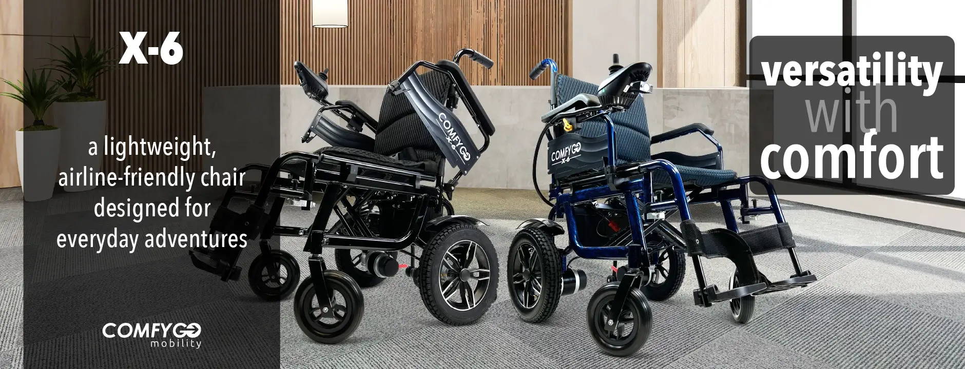 X 6 ComfyGO Lightweight Electric Wheelchair 1 X 6 ComfyGO Lightweight Electric Wheelchair 1