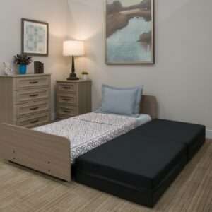 AmeriLux Ultra Low Bed – Graham-Field Floor Level Extended Care Bed, 4" to 30", 36" or 42" Deck with Head & Footboards - Image 3