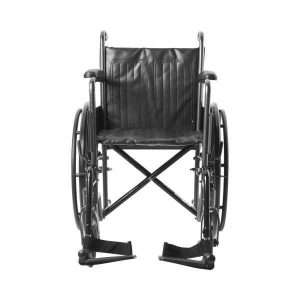 McKesson Wheelchair 18 Inch Seat Dual Axle Full Length Arm Black Upholstery - Image 2