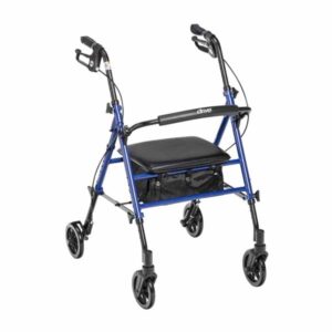 Drive Medical 4 Wheel Rollator Adjustable Height Aluminum Frame - Image 1