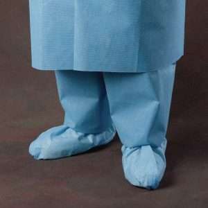 O&M Halyard Shoe Cover X-tra Traction One Size Fits Most Shoe High Nonskid Sole Blue NonSterile - Image 3