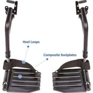 Invacare Swing-Away Footrests, Composite Footplates with Heel Loops - Image 2