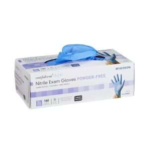 McKesson Exam Glove Confiderm® 3.5C X-Large NonSterile Nitrile Standard Cuff Length Textured Fingertips Blue Chemo Tested - Image 2