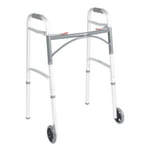 McKesson Folding Walker Adjustable Height Aluminum Frame 350 lbs. Weight Capacity - Image 1