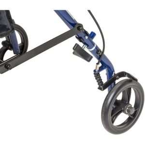 Drive Medical 4 Wheel Rollator Blue Adjustable Height / Folding Steel Frame - Image 5