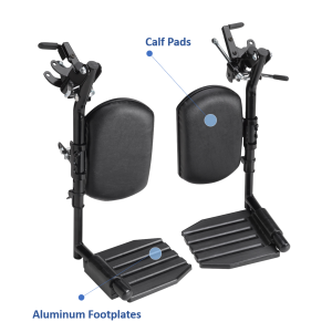 Invacare Swing-Away Elevating Legrests, Composite Footplates, Padded Calf Pads - Image 2