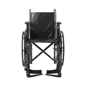 McKesson Wheelchair Dual Axle Desk Length Arm Swing-Away Footrest Black Upholstery - Image 2