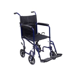 Aluminum folding transport chair: Medacure TCA in blue