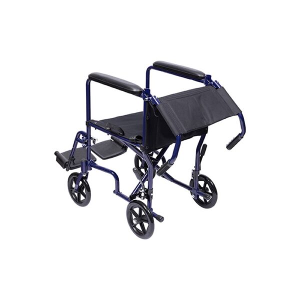 Medacure aluminum transport chair blue side view