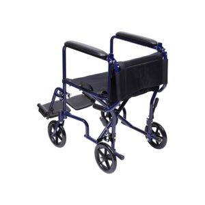 Medacure aluminum transport chair blue detail