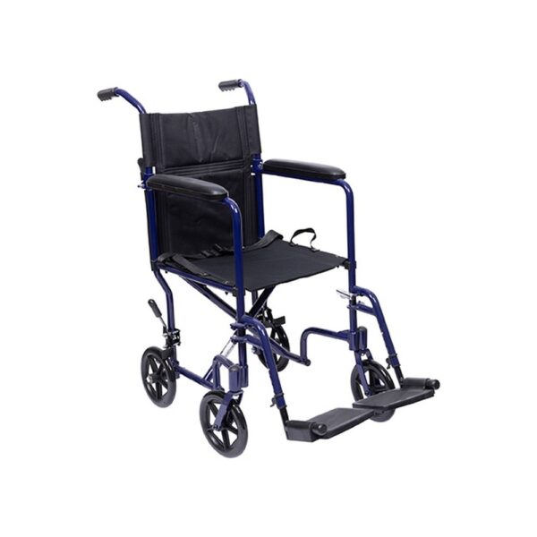 Aluminum folding transport chair: Medacure TCA in blue