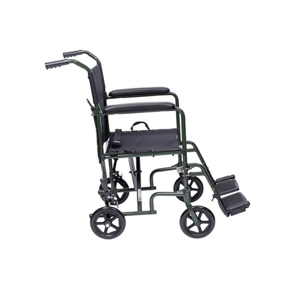 Medacure aluminum transport chair forest green detail