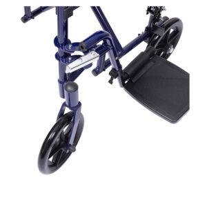 Medacure aluminum transport chair blue folded