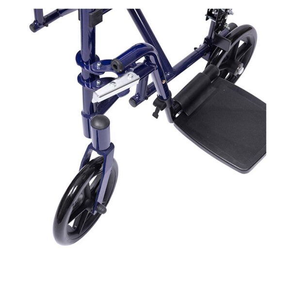 Medacure aluminum transport chair blue folded