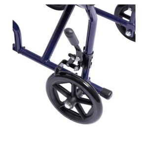 Medacure aluminum transport chair blue rear view