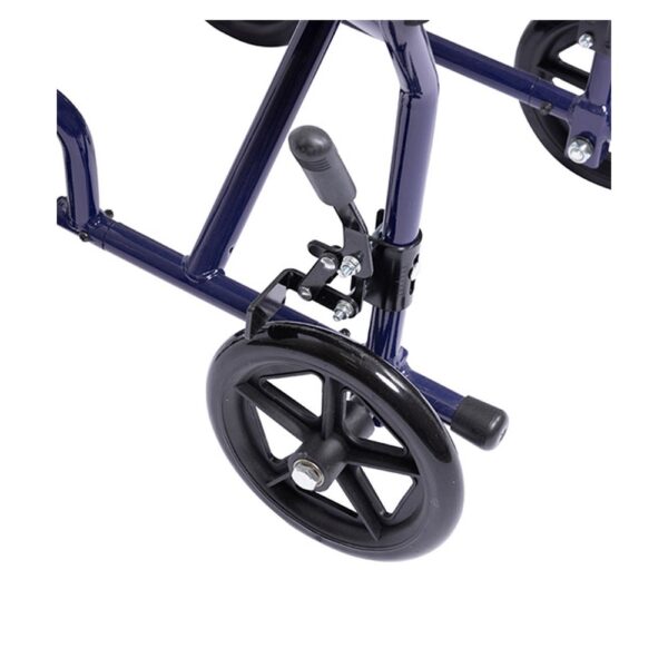 Medacure aluminum transport chair blue rear view