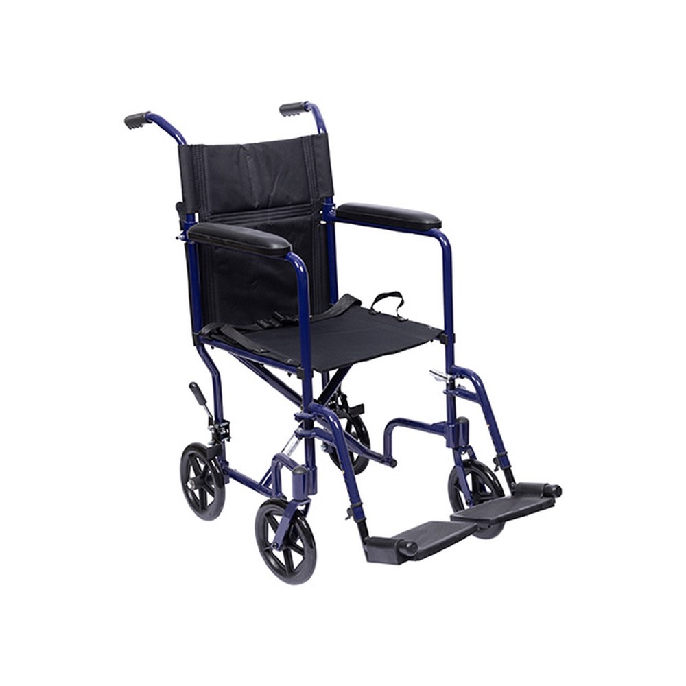 Aluminum folding transport chair: Medacure TCA in blue