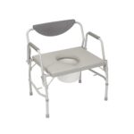 Medacure Bariatric Drop Arm Commode CB1000 – 1,000 lb Heavy Duty Bedside Commode, 23.25" Wide Seat, 12 Qt Pail