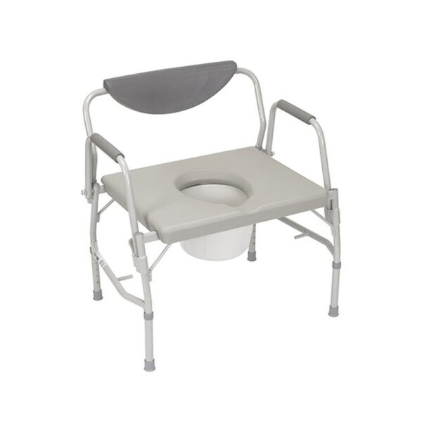 Medacure Bariatric Drop Arm Commode CB1000 – 1,000 lb Heavy Duty Bedside Commode, 23.25" Wide Seat, 12 Qt Pail
