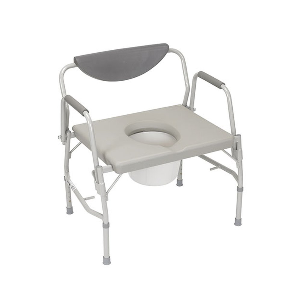 Medacure Bariatric Drop Arm Commode CB1000 – 1,000 lb Heavy Duty Bedside Commode, 23.25" Wide Seat, 12 Qt Pail