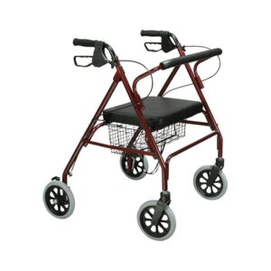 Medacure Bariatric Rollator RB500 – Heavy Duty Rollator Walker with 18" Wide Seat, 8" Wheels and Basket, 500 lb