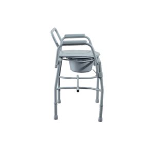Medacure Drop Arm Folding Commode CB300-DA – Drop Arm Bedside Commode for Side Transfers, 20" Between Arms, 300 lb