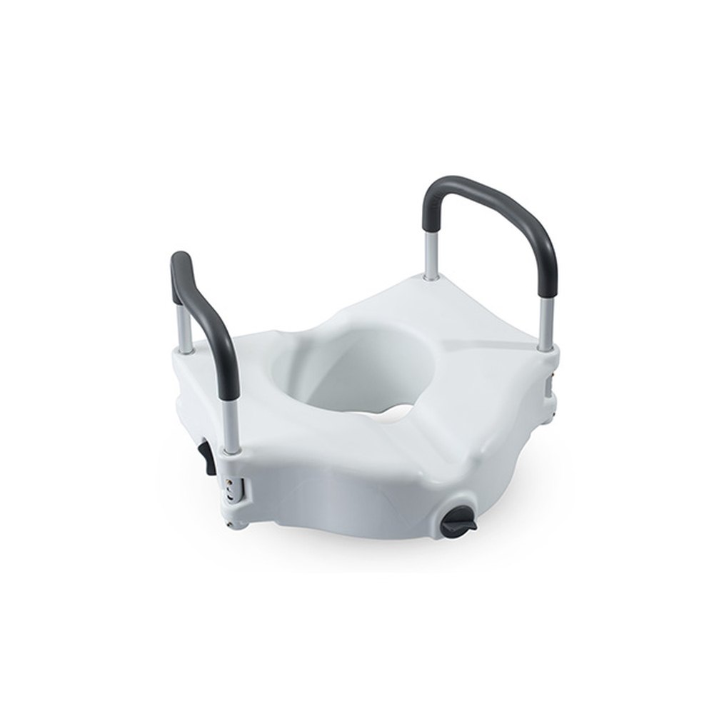 Medacure Raised Toilet Seat with Arms and Lock RTS350-A – 5" Raised Toilet Seat with Padded Removable Arms, 350 lb