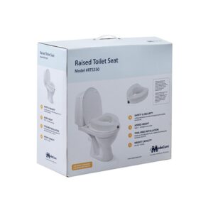Medacure Raised Toilet Seat with Lock RTS350 – 4.5" Locking Toilet Seat Riser for Elongated Toilets, 300 lb