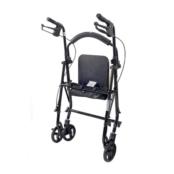 Medacure Steel Rollator Walker with Seat R300-6-KD – 6" Wheels, Padded Seat, Hand Brakes, 300 lb, Black, Blue or Red